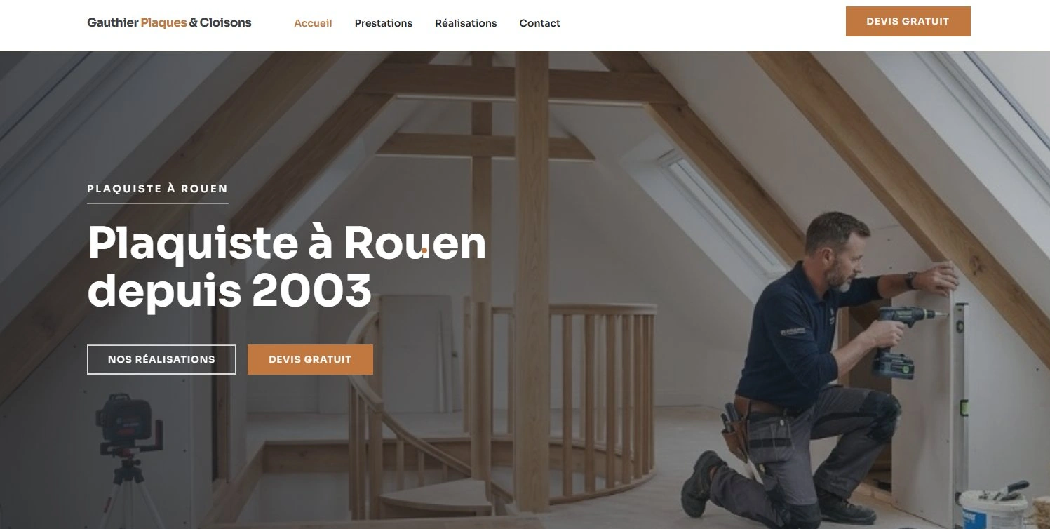 Site web ladrilhador estucador — página serviços